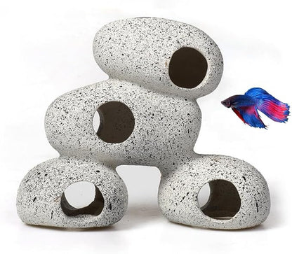Aquarium Rock Decorations Resin Cichlids Rock by AWXZOM