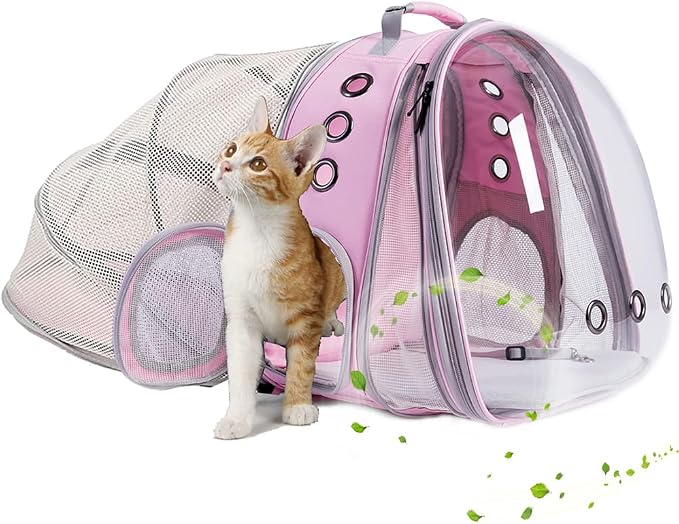Dual Expandable Cat Backpack Carrier, Fit up to 20 lbs, Expandable Pet Carrier by halinfer