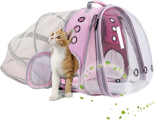 Dual Expandable Cat Backpack Carrier, Fit up to 20 lbs, Expandable Pet Carrier by halinfer