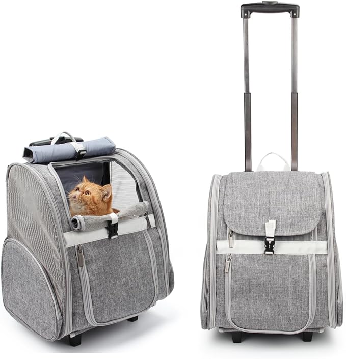 Lollimeow Pet Rolling Carrier, Dog Backpack by Lollimeow