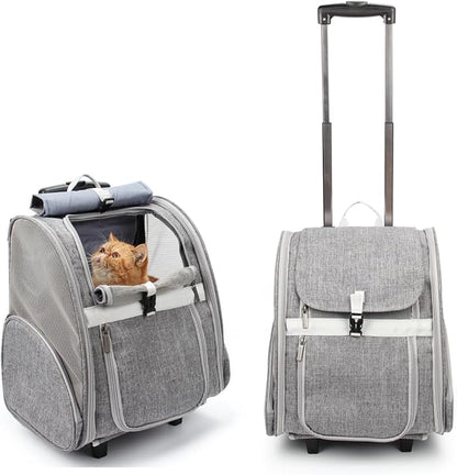 Lollimeow Pet Rolling Carrier, Dog Backpack by Lollimeow