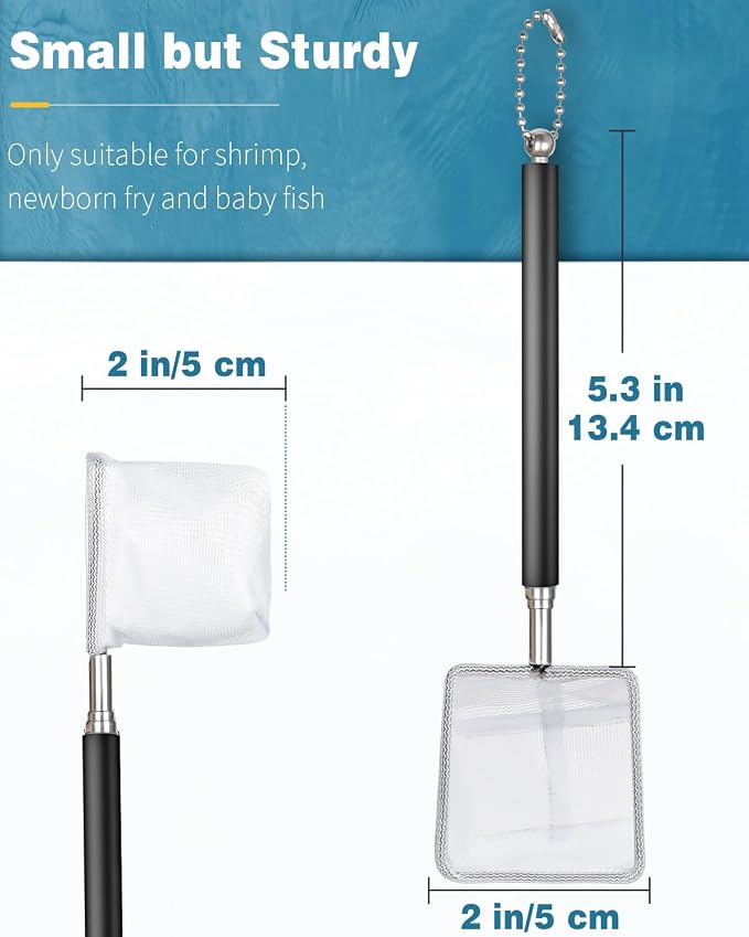 Pawfly Aquarium Shrimp Net, 2 Inch Tiny Fish Tank Net - Image 7