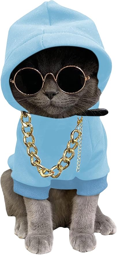 QWINEE 3Pcs Dog Hoodie Cat Apparel Dog Custume Set by QWINEE