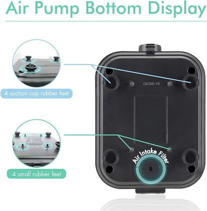 hygger Quiet <30dB Aquarium Air Pump, Adjustable Low Decibel Oxygen Fish Tank - Image 5