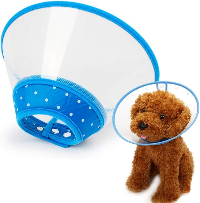 Pet Cone Recovery Dog Cone Adjustable Dog Collar Clear Padded Collar by Andiker-ServingforYou