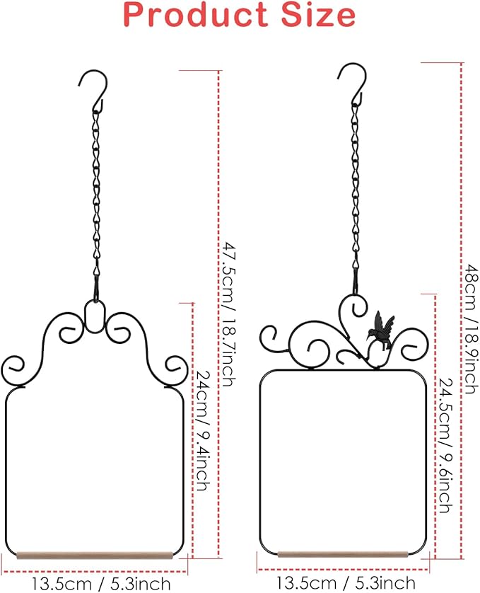 PACETAP Hummingbird Swings and Perches Metal Frame 2 Pack, Wild Bird Swing - Image 5