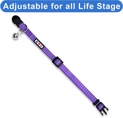 Pawtitas Reflective Purple Cat Collar - Image 5