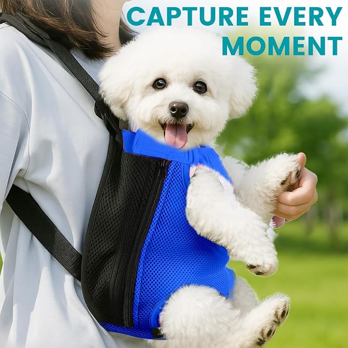 Dog Backpack Carrier, Adjustable Pet Front Carriers, Legs Out Carrying Sling - Image 6