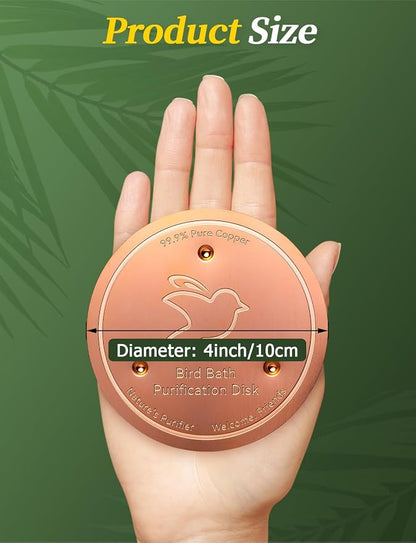 Mellbree Bird Bath Copper Disk, 0.6mm Reinforced 99.99% Pure Copper Cleaning - Image 7