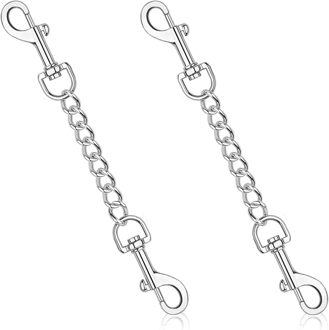 YUEPET 2 Pack 8.3 Inches Metal Dog Collar Safety Clips Heavy Duty Duble Ended by YUEPET