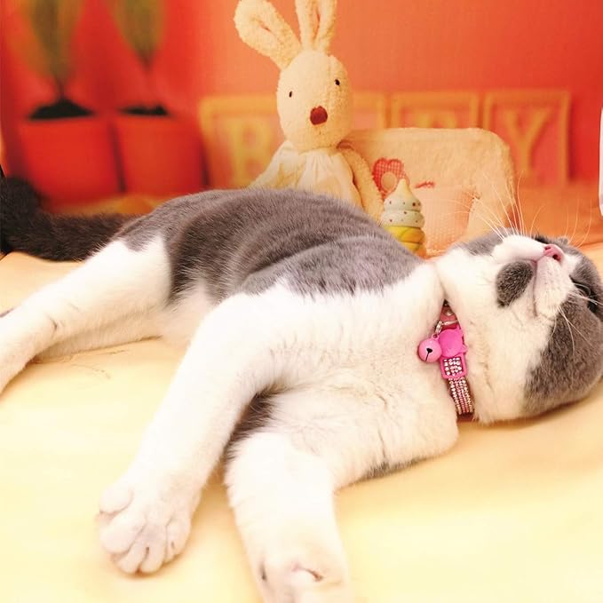 THAIN Basic Adjustable Cat Collar Bling Diamond Breakaway - Image 7