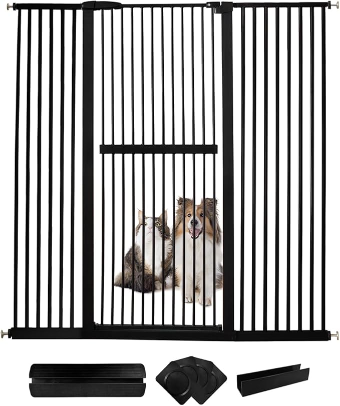 Lumizone Extra Tall Cat Gate 61.02" High Pressure Mounted Extra Wide by Lumizone