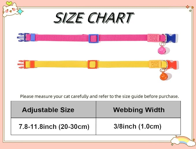 Elastic Cat Collar 2 Pack of Safety Quick Release Cat Collars - Image 8