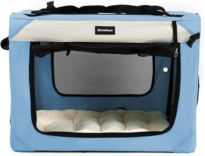 Large Cat Carrier Collapsible Travel Dog Crate Portable Soft-Sided Pet Kennel - Image 3