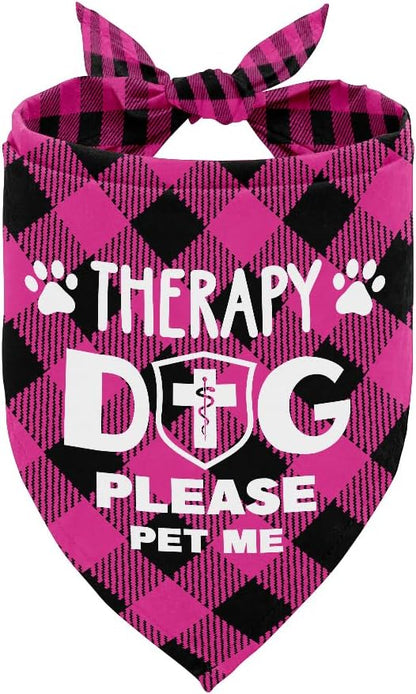Dog Bandana, Therapy Dog Please Pet Me with, Dogs Scarf Classical Printing by AUII+JO+DESIGN