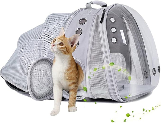 Dual Expandable Cat Backpack Carrier, Fit up to 20 lbs, Expandable Pet Carrier by halinfer