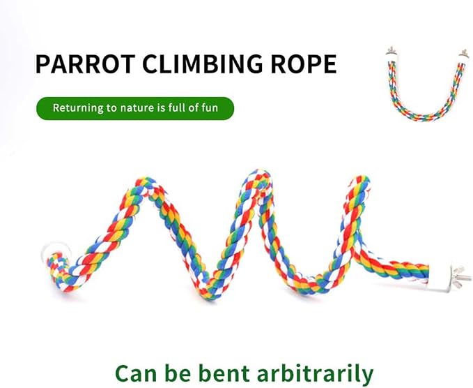 31.5-Inch × 0.8-Inch Diameter Nipple Style Bird Rope Perch, Bird cage - Image 5