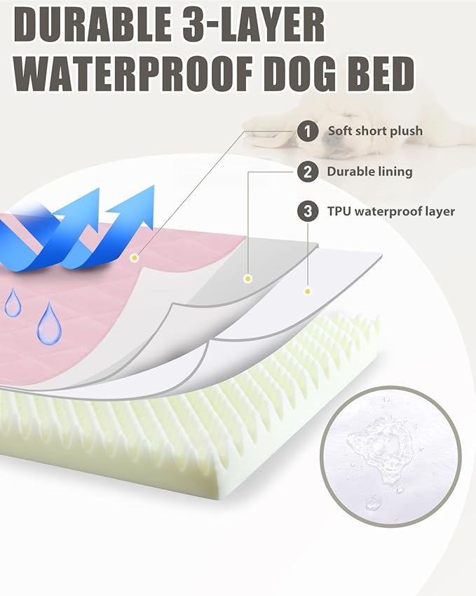 Orthopedic XL Dog Beds Large Sized Dog Waterproof Pet Kennel Pad - Image 3