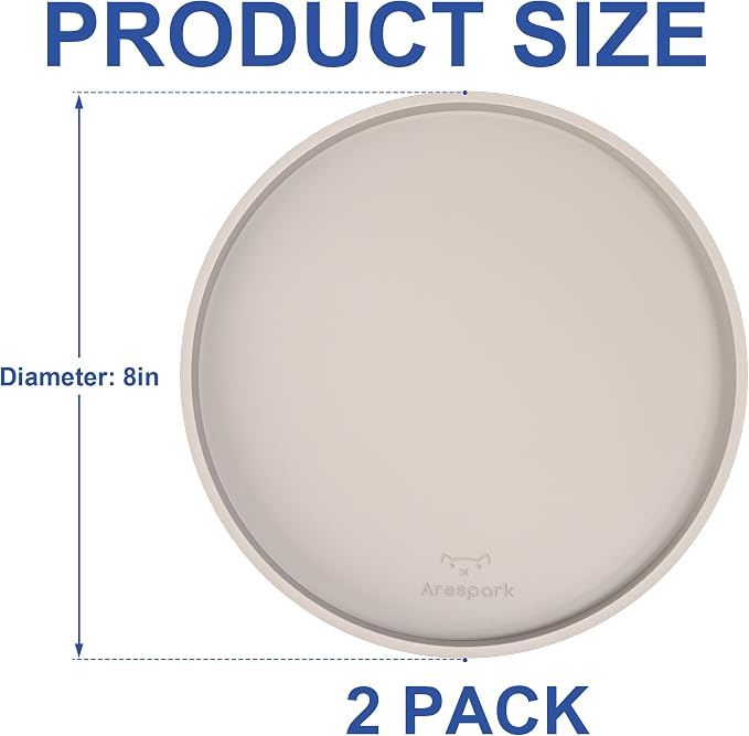 Arespark Cat Food Mat, Round Eating Plates Tray - Image 8