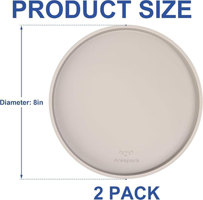 Arespark Cat Food Mat, Round Eating Plates Tray - Image 8