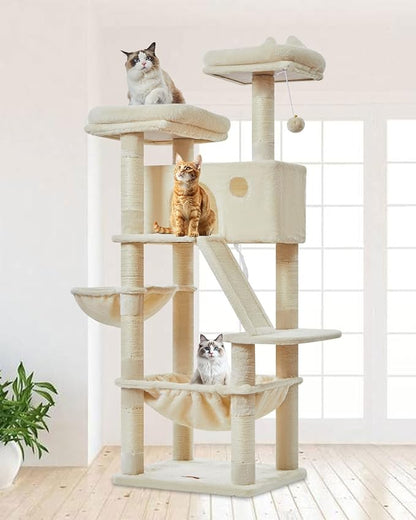 Taoqimiao Cat Tree 57.5-Inch, Cat Tower by Taoqimiao
