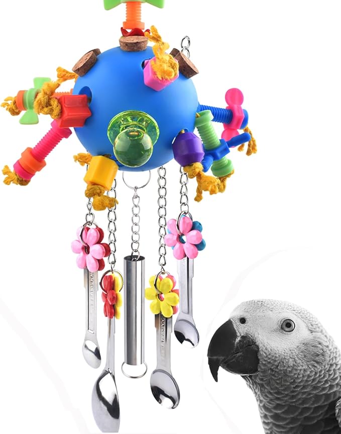 KATUMO Bird Toys, Parrot Pull Spoons Colorful Acrylic Stick Toys Bird Chew Toys by KATUMO