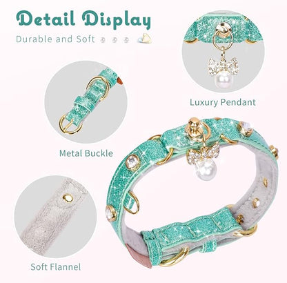 PetsHome Cat Collar, Dog Collar, PU Leather Adjustable Pet Collar - Image 4