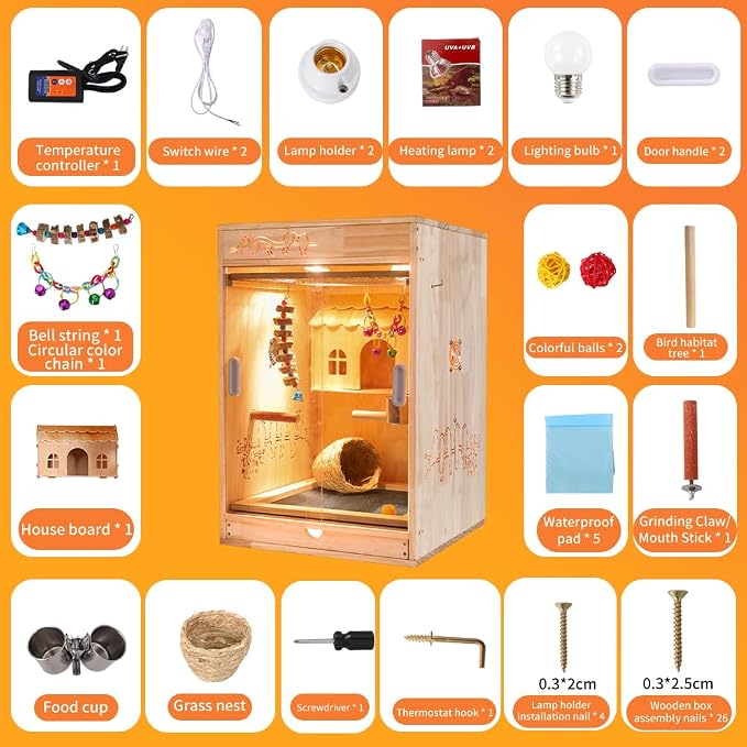 Large Bird Cage with Heater and Thermosta, Bird House Incubator, Bird Nesting - Image 4