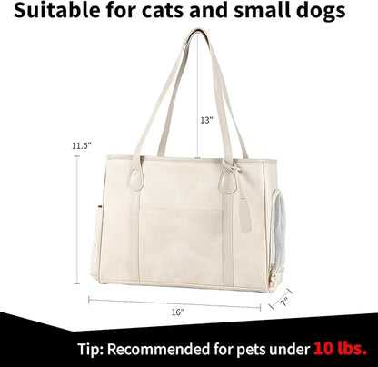 Stylish Dog Purse Carrier, Leather Pet Carrier Bag - Image 2