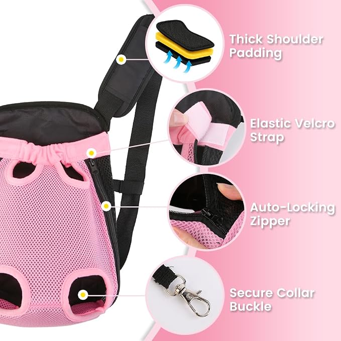 Mosago Dog Backpack Carrier, Thick Straps & Cushion, Pet Sling Front Backpacks - Image 5