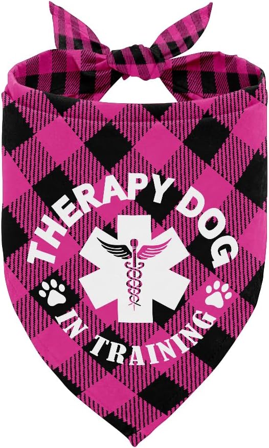 Dog Bandana, Therapy Dog Please Pet Me with, Dogs Scarf Classical Printing by AUII+JO+DESIGN