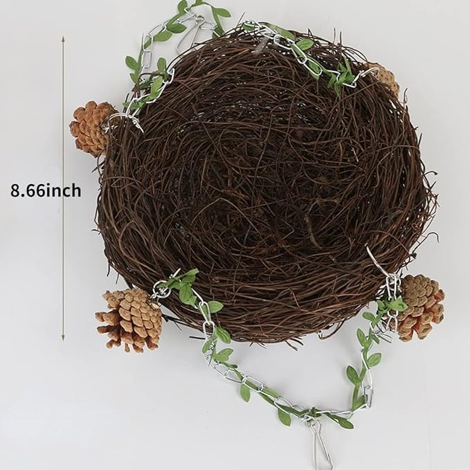 Natural Rattan Nest Small Medium Large Bird Swing - Image 2