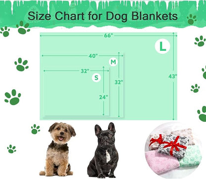 Green Soft Puppy Blanket, with Flannel Green Cute Paw Print, 24 * 32 inches - Image 6
