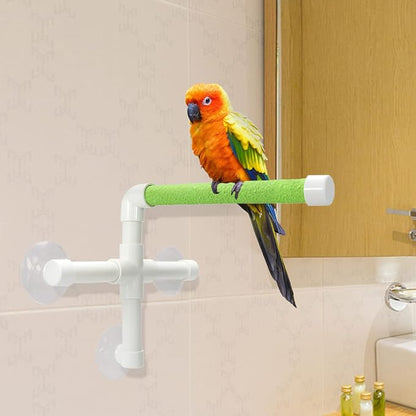 Bird Portable Suction Cup Shower Perch Window Wall Standing Platform - Image 4