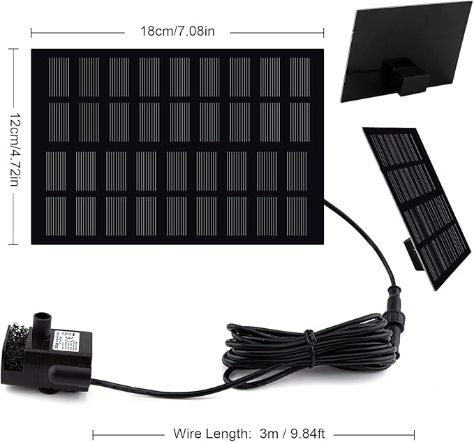 Solar Fountain Pump for Bird Bath, - Image 3
