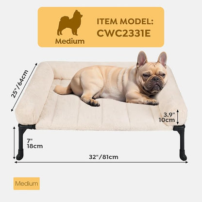 Veehoo Orthopedic Elevated Dog Bed + Removable Fluffy Pillow-Top Mat, Plush Dog - Image 2