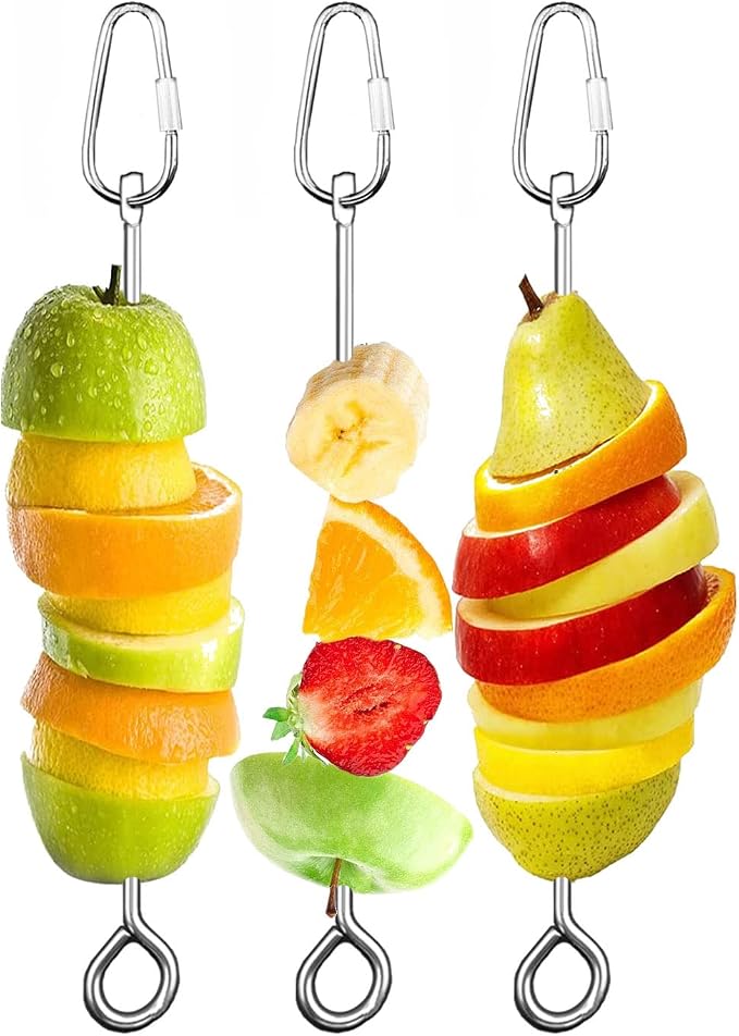 Bird Cage Food Holder Parrot Fruit Vegetable Skewer Bird Cage Feeder Foraging by Suplklz