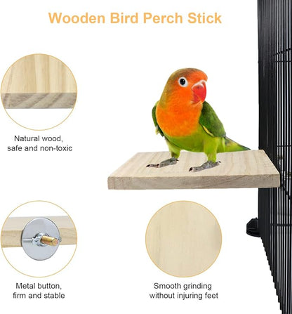 2pcs Bird Perch Platform Flat Stand Beak Paw Grinding Wood - Image 4