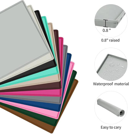 Dog Food Mat, Silicone Waterproof Food Tray, Non Slip Pet Bowl Mats Placemat - Image 2