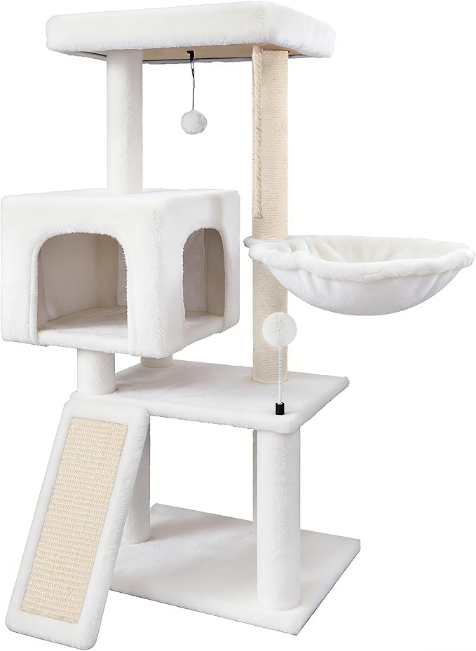 Cat Tree with Cat Condo and Hammock, Cat Tree with Scratching Posts and by Tuaoeef