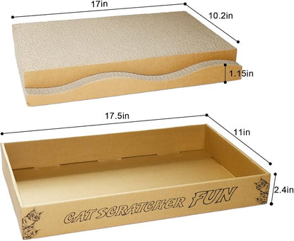 Cat Scratch Pad Cardboard Scratcher Box, Reversible Durable, - Image 3