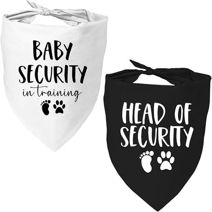 2 Pack Baby Security in Training and Head of Security, Dog Bandanas by Mixrowa