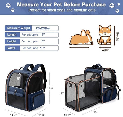 Lekebobor Extra Large Cat Backpack Carrier Expandable Pet Carrier Backpack - Image 2