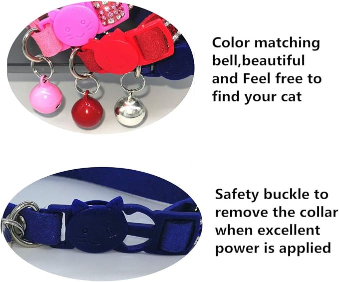 THAIN Basic Adjustable Cat Collar Bling Diamond Breakaway - Image 5