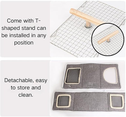 Bird Travel Carrier with Perch Parakeet Carriers with Net, Pad Mat, Feeder - Image 4