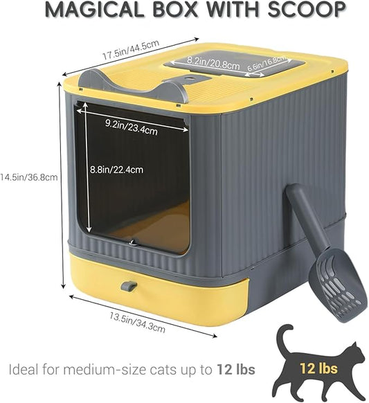 Upgraded Fully Enclosed Cat Litter Box - Image 2