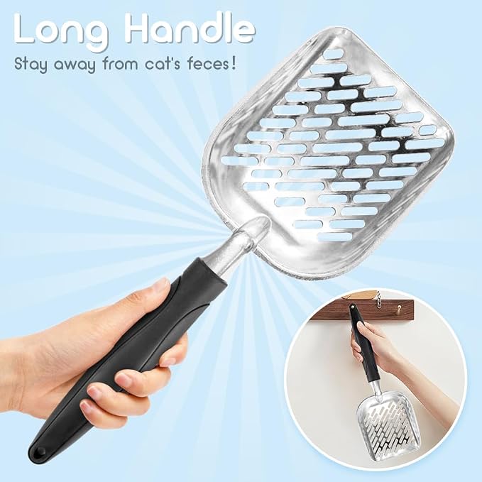 Cat Litter Scoop, Mesh Shovel, Stainless Steel Metal Scoop, Poop Sifting - Image 4