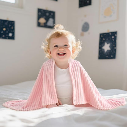 Soft Fleece Baby Blanket Ultra Cozy Pink Baby Blankets - Image 8