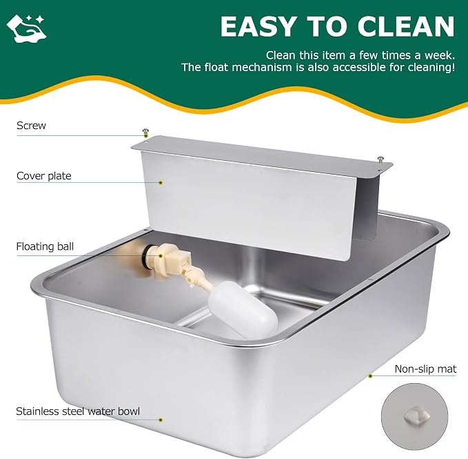 6 Gal Automatic Dog Water Bowl Dispenser Stainless Steel Dog Waterer - Image 3