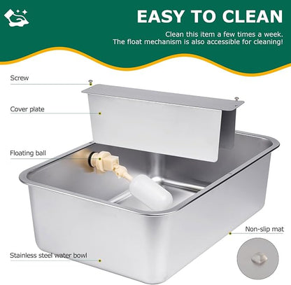 6 Gal Automatic Dog Water Bowl Dispenser Stainless Steel Dog Waterer - Image 3